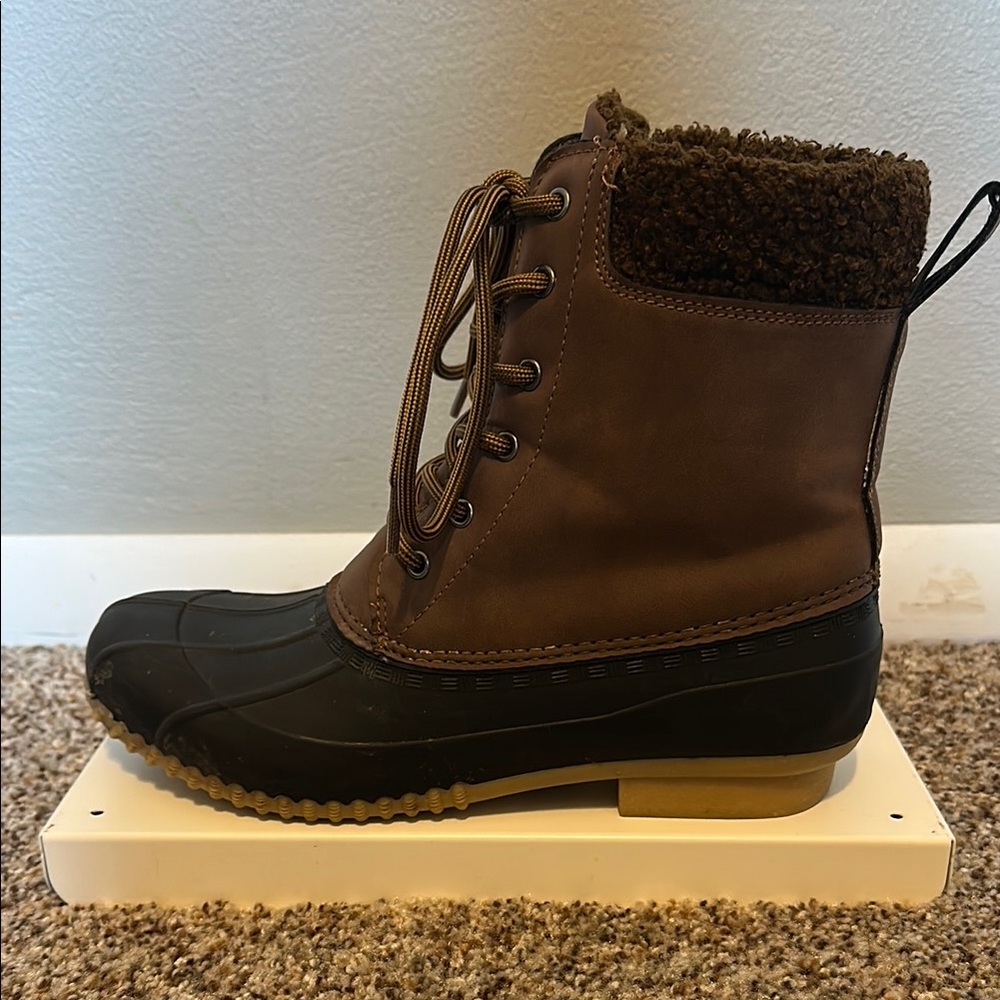 Mishansha Brown and Black Winter Rain Boots